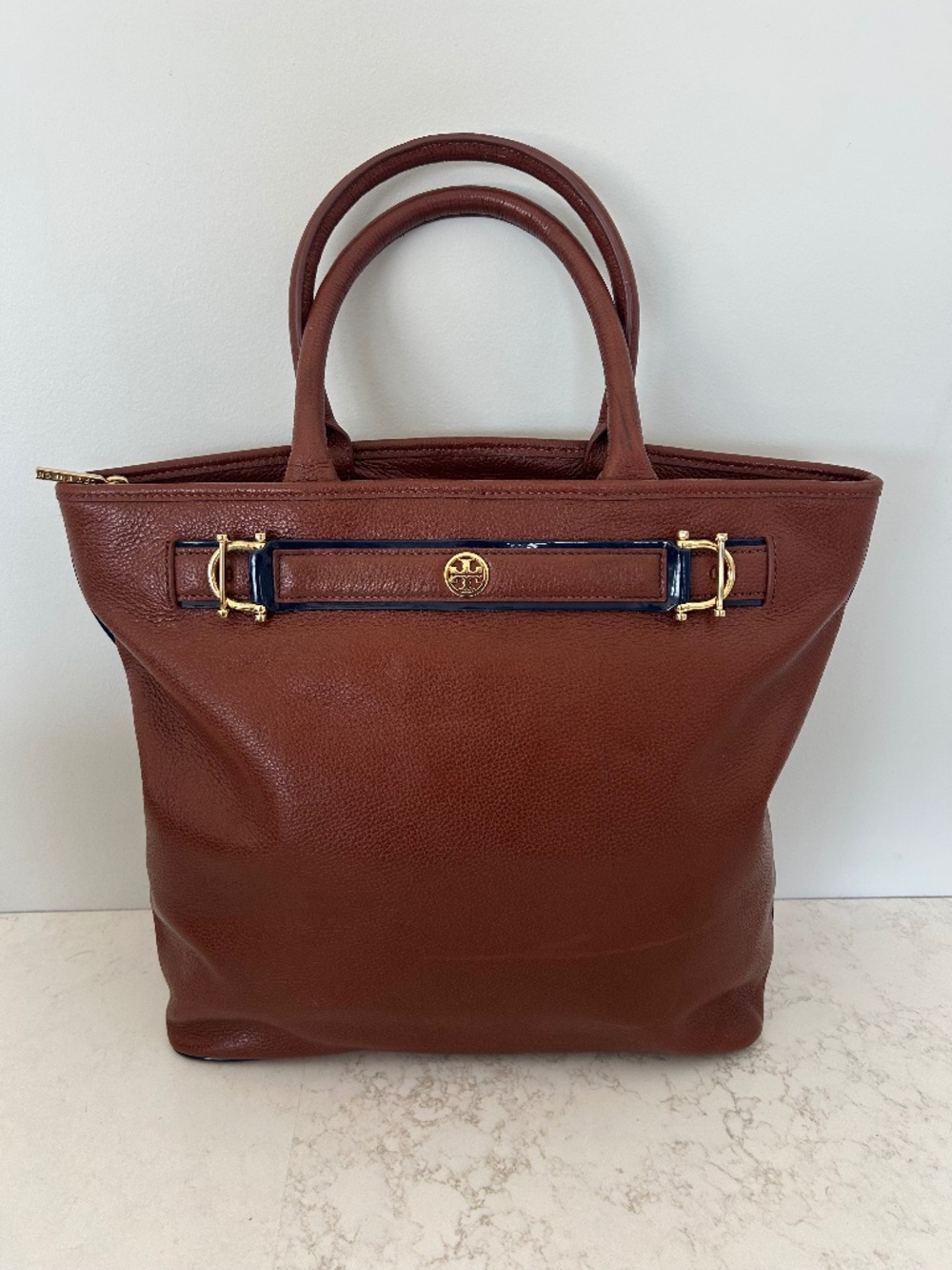 Tory Burch Jaden Horsebit Tote in Brown - EUC